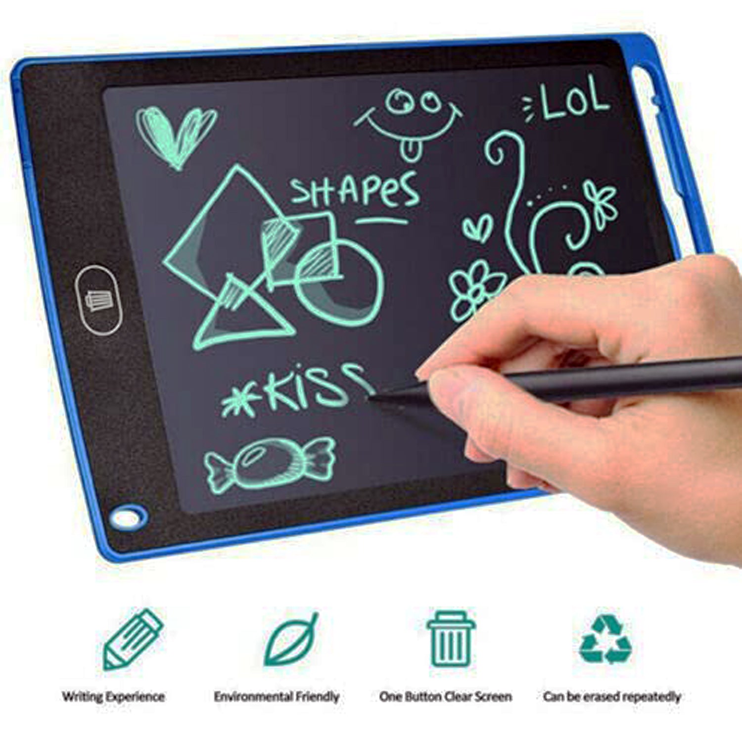 LCD Writing Tablet 8.5 Inch E-Note Pad - Kids Drawing Pad, Doodle Board, Learning Gift for 3-6 Years Old (Random Color) | EagleShopy